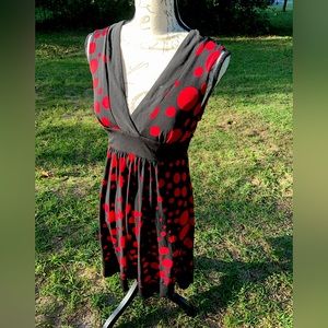 Red and Black Polka dot dress